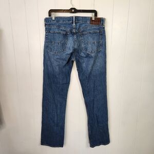 Ralph Lauren Mens Slim Straight Jeans Dark Wash Denim Size 34x32 Cotton Western